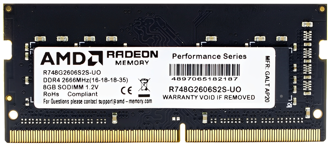 AMD Radeon DDR4 16GB 2666MHz SO-DIMM in Tray Package